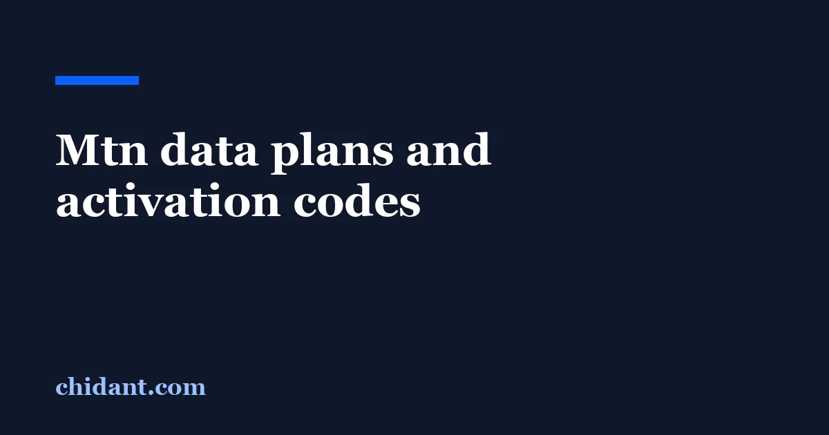 Mtn data plans and activation codes